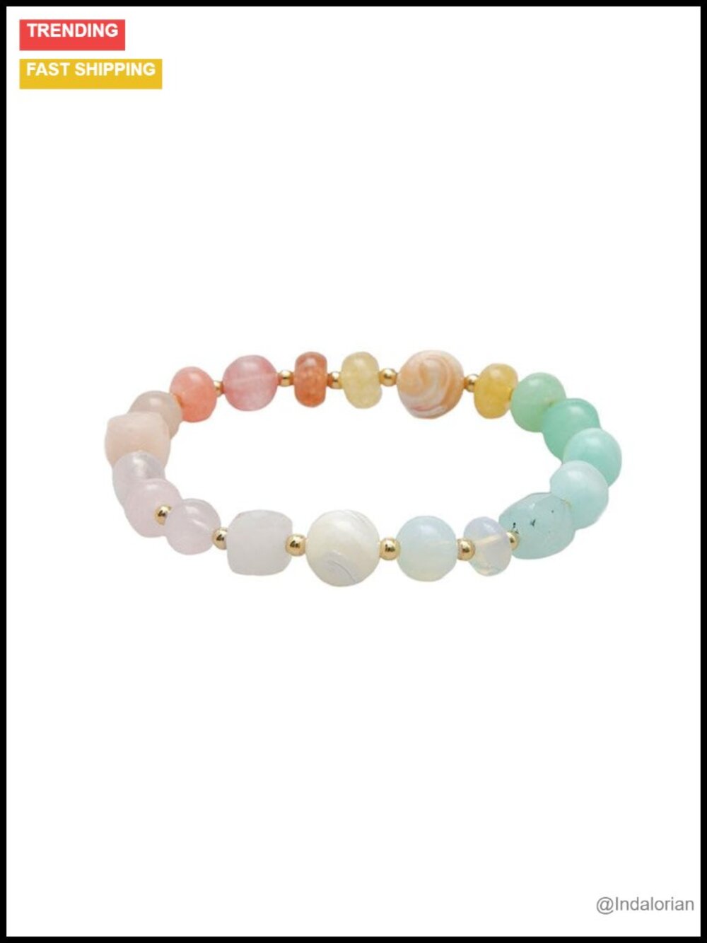Chunky Gemstone Stretch Bracelet Healing Crystal Elastic